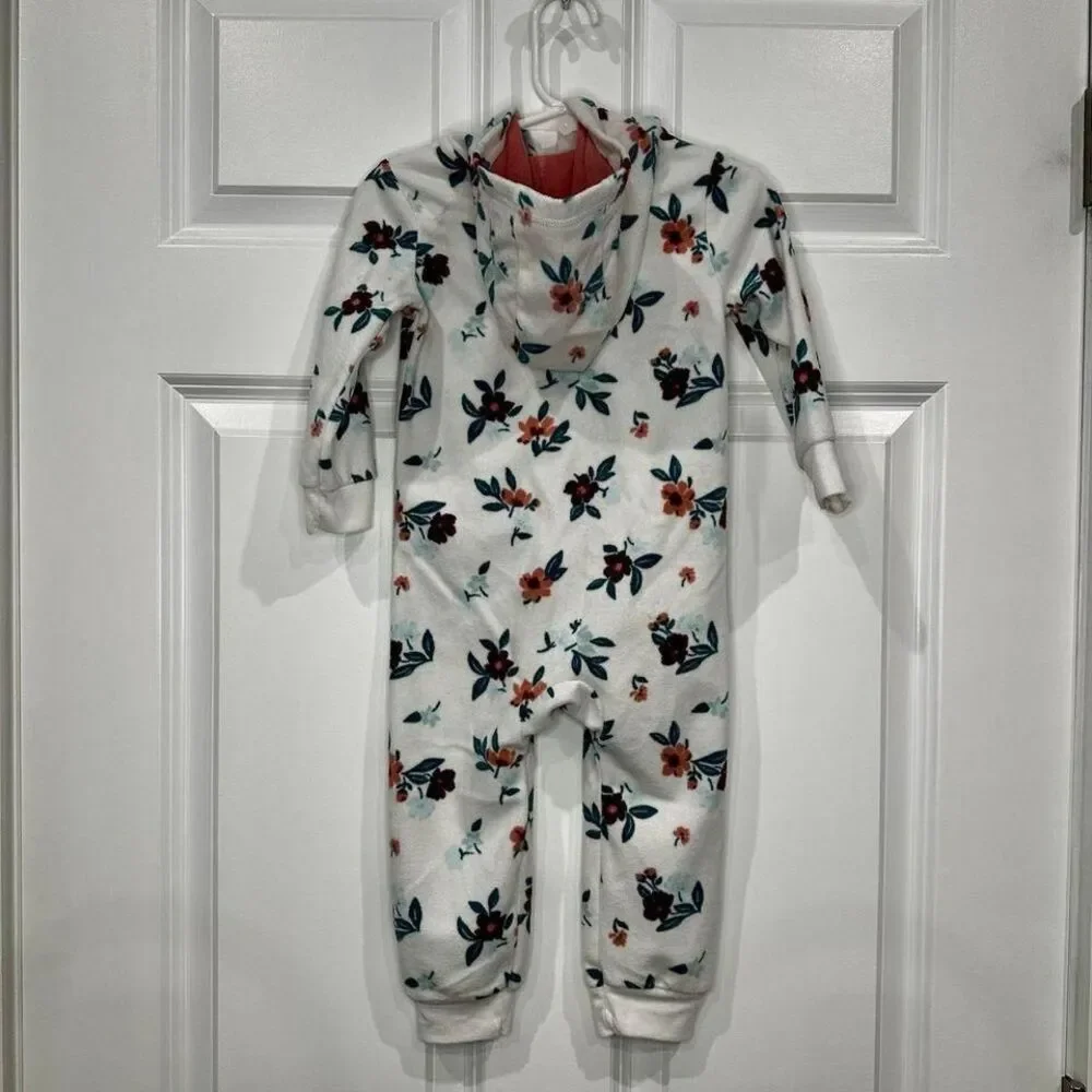 Carters Girls Floral Fleece Pajamas‎ Size 18 Months